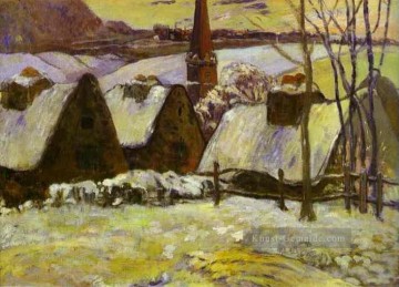  Schnee Malerei - Breton Dorf im Schnee Beitrag Impressionismus Primitivismus Paul Gauguin Szenerie